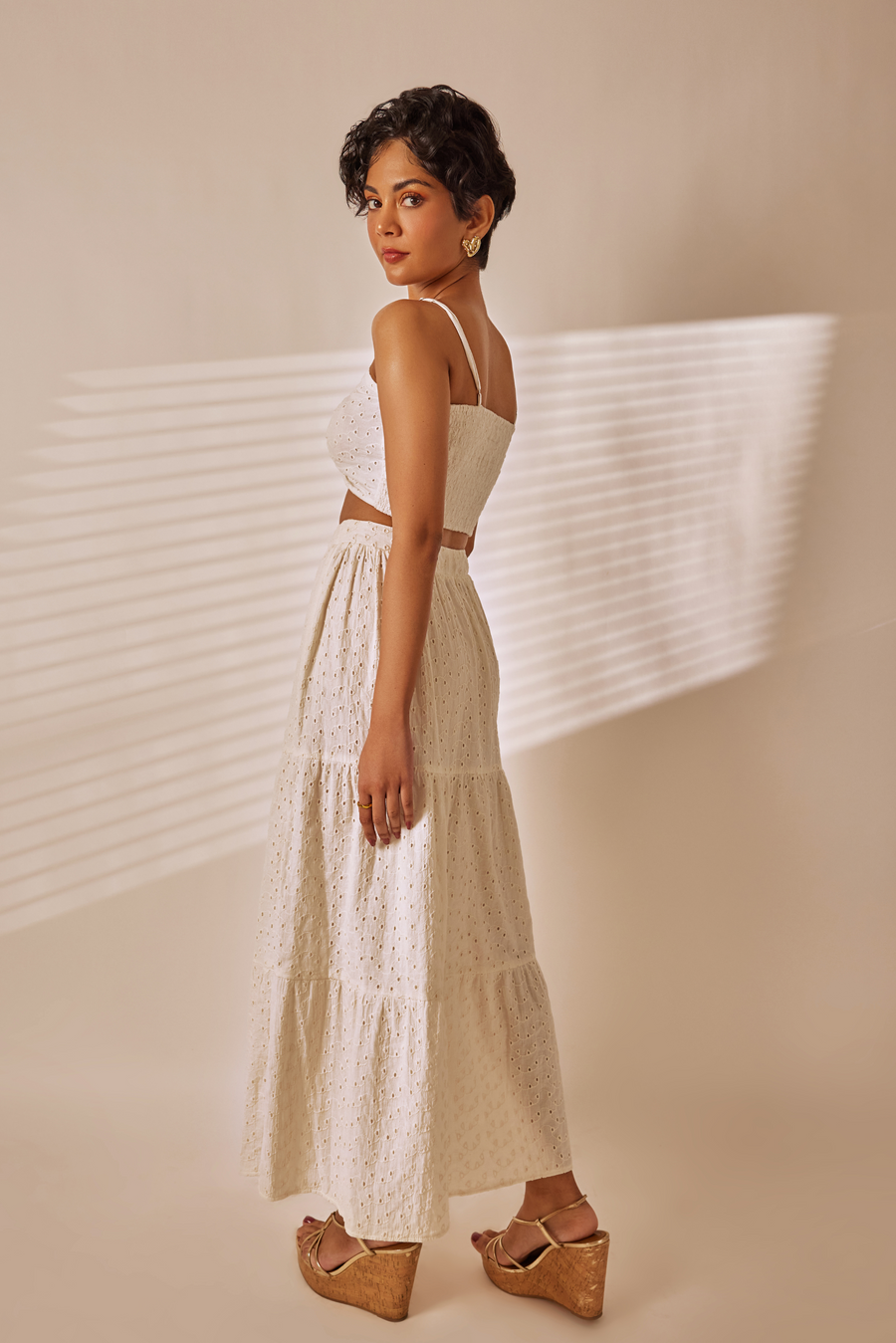 Zai Ivory Tiered Skirt