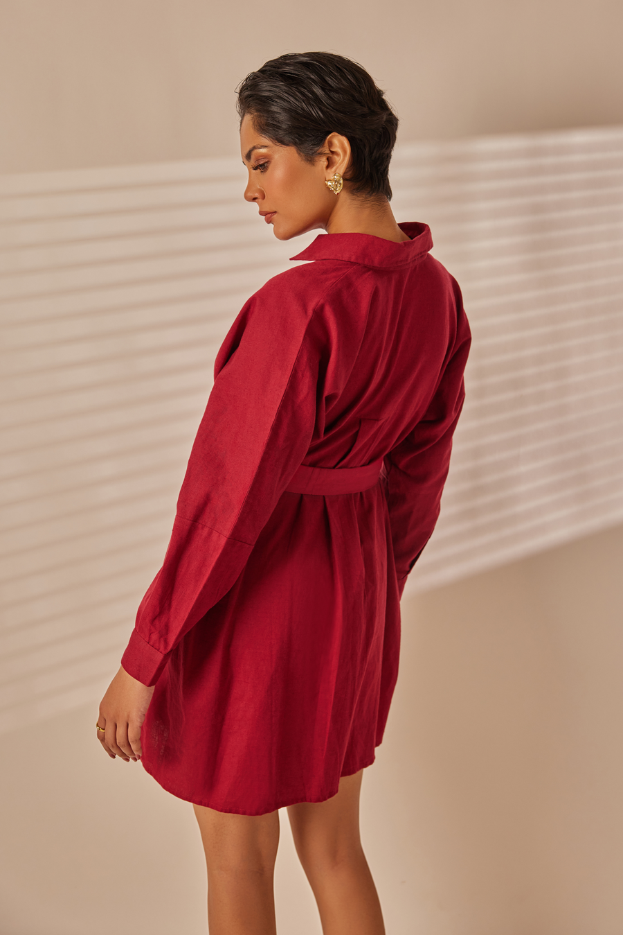 Ora Ruby Red Shirt Dress