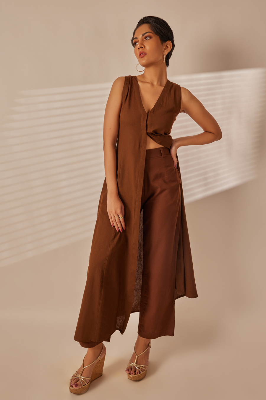 Rie Chocolate Brown Tunic Dress Amaatie Rie Chocolate Brown Tunic Dress Amaatie