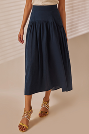 Kit Navy Blue Midi Skirt