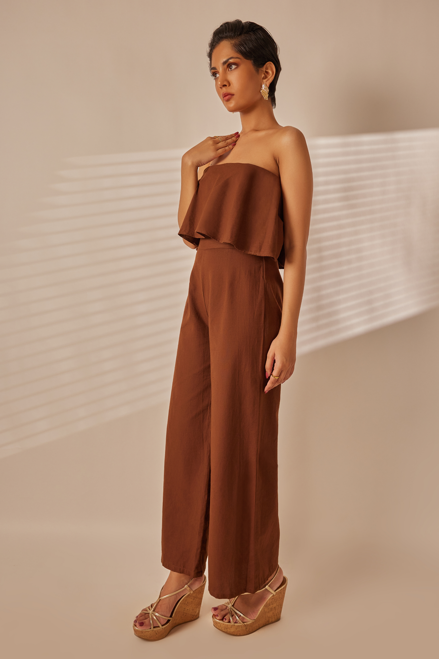 Faz Chocolate Brown Jumpsuit