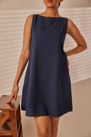 Zay Navy Blue Shift Dress