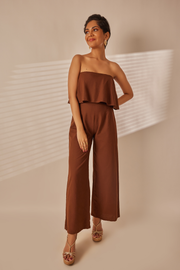 Faz Chocolate Brown Jumpsuit