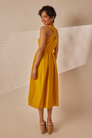 Mia Mustard Yellow Midi Dress