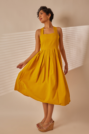 Mia Mustard Yellow Midi Dress