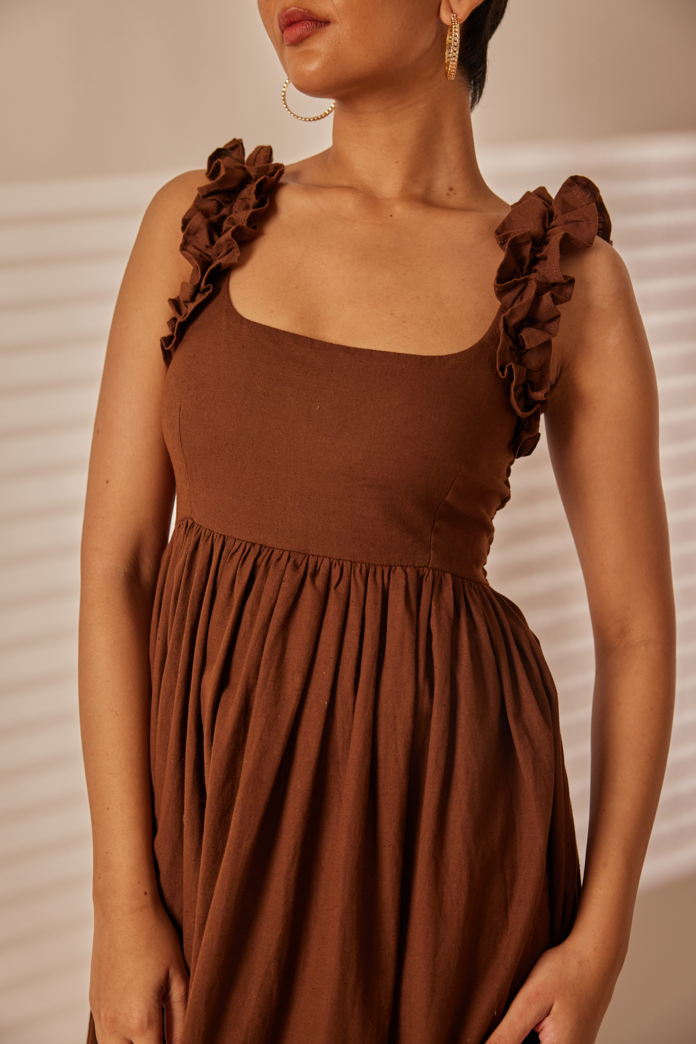 Tri Chocolate Brown Maxi Dress