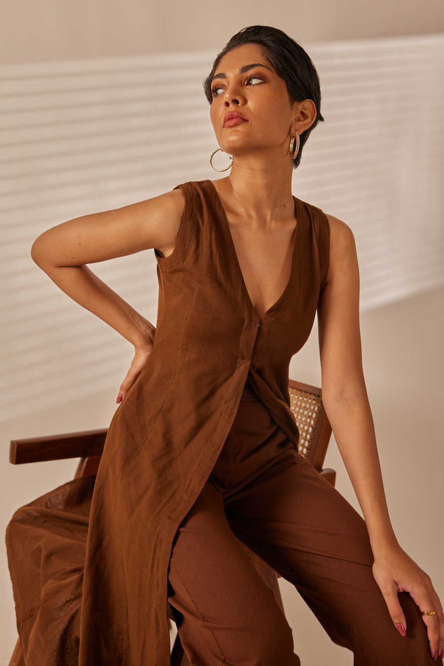 Rie Chocolate Brown Tunic Dress Amaatie Rie Chocolate Brown Tunic Dress Amaatie