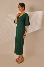 Riz Emerald Green Midi Dress