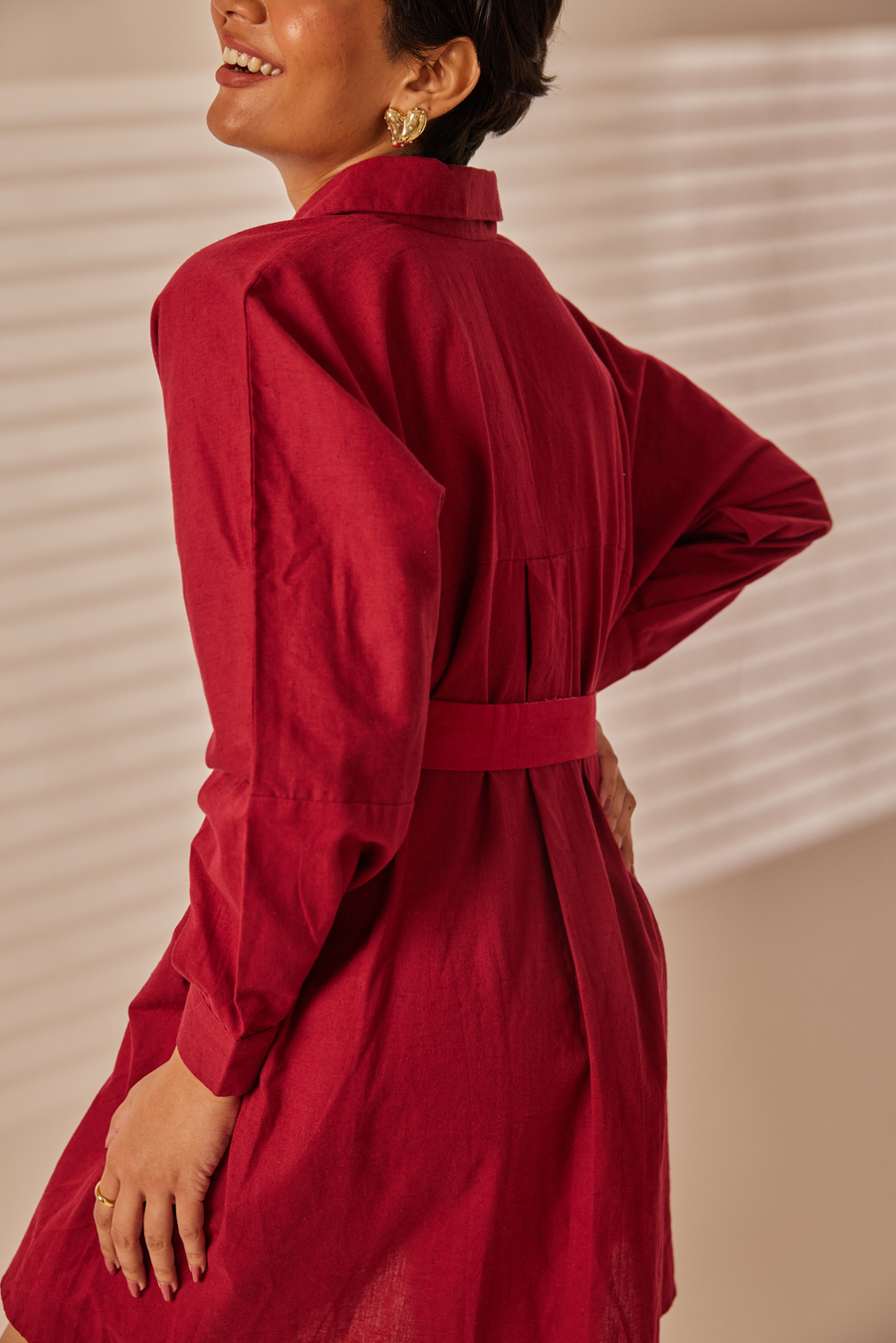 Ora Ruby Red Shirt Dress