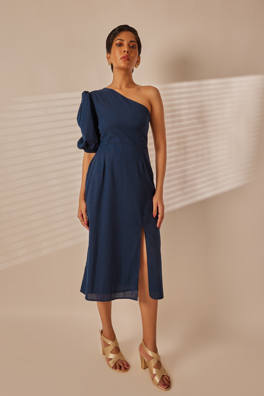 Clo Navy Blue Midi Dress