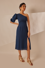 Clo Navy Blue Midi Dress