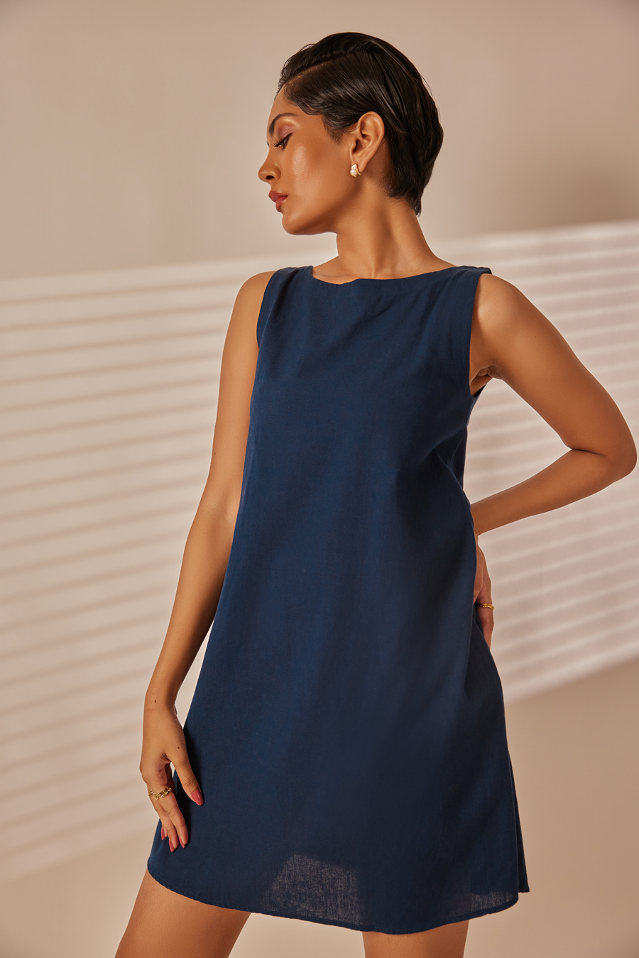 Zay Navy Blue Shift Dress