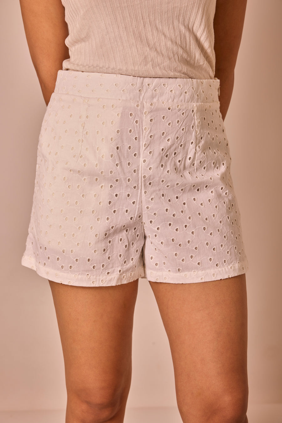 Say Ivory Eyelet Shorts