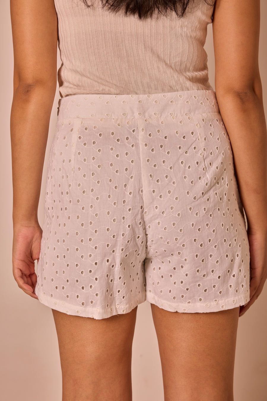 Say Ivory Eyelet Shorts