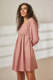 Bea Dusty Rose Babydoll Dress