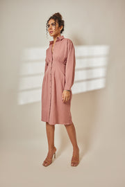 Ara Dusty Rose Pleated Shirt Dress