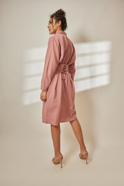 Ara Dusty Rose Pleated Shirt Dress