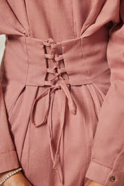 Ara Dusty Rose Pleated Shirt Dress